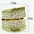 thumbnail image 2 of TK1146 - IP Gold(Ion Plating) Stainless Steel Ring with Top Grade Crystal  in Multi Color Size 6, 2 of 4