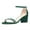 Green, variant on YDN Women Elegant Round Open Toe Pearl Studded Single Strap Sandals Ankle Buckle Strap Block Low Heels Dressy Shoes Size 7 Green