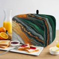 thumbnail image 2 of Toaster Cover 2 Slice, Teal Orange Marble Dustproof Bakeware Oven Protector with Top Hook, Modern Ink Painting Abstract Waterproof Small Kitchen Appliance Toasters Dust Cover, 11"x6"x8", 2 of 9