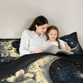 thumbnail image 5 of Manfei Bohemian Moon Full Size Comforter Sets 3-Piece for Teens Adults,Starry Sky Bedding Comforter Set,Chic Floral Flowers Lightweight Bedding Sets,Super Cozy Room Decor,Reversible, 5 of 8