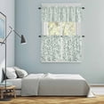 thumbnail image 5 of Green Botanical Kitchen Curtains Sets for Windows 24 Inch Length, Vintage Watercolor Spring Floral Rod Pocket Window Treatments Tier Curtains and Valances Set for Bedroom/Bathroom, 5 of 8