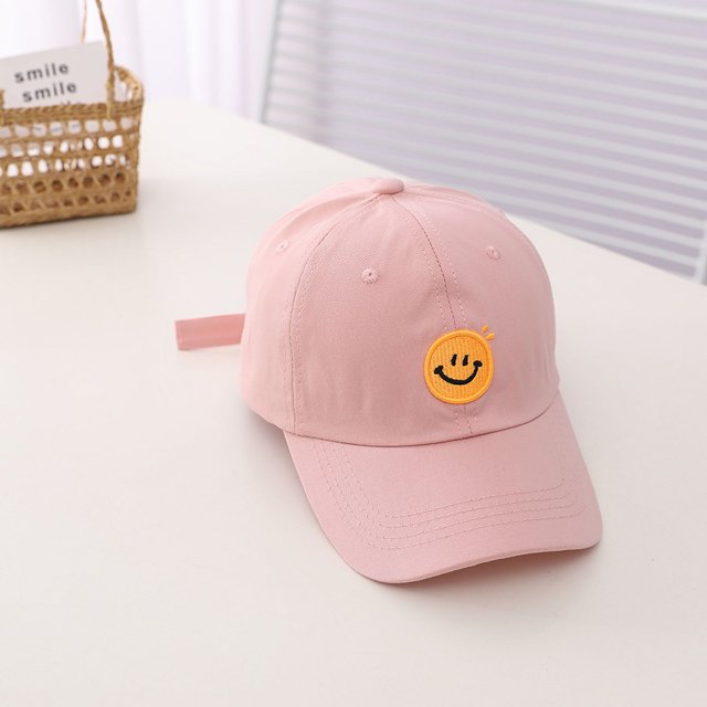 Smiley Face Hat Kids Baseball Hat Cap Girls Boys Adjustable Toddler Baseball Cap Cute Embroidered Hats Age 2-8