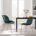 thumbnail image 4 of Plata Import Velvet Beetle Side Dining Chair in Green and Gold (Set of 2), 4 of 4