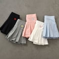 thumbnail image 3 of Falda plisada para niñas, pantalones con pantalones de seguridad, falda a juego, falda de media longitud antidesnudez para niños, moda de verano para niños, 3 of 5
