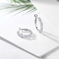 thumbnail image 4 of Gem Stone King 925 Sterling Silver White Topaz Hoop Earrings for Women (3.48 Cttw, Gemstone November Birthstone, Round 4MM and 3MM), 4 of 4