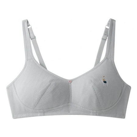 

Girls High School Students Slim Soft Cup Ultra-thin Cotton Breathable Second Stage Adolescent Development Bra 12-18 Years(1-Packs)