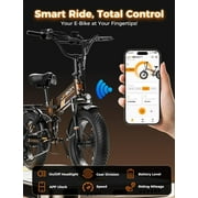 Jasion Hunter Pro Electric Bike for Adults, 1000W Folding Ebike with 48V 15AH Removable Battery, 20 x 4.0 Fat Tire Foldable Electric Bicycle, 80 Miles Range, App Control, UL 2849