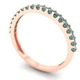 thumbnail image 2 of 0.285 ctw Wedding Band for Women - 14K Rose Gold Blue Moissanite Stackable Eternity Ring, 2 of 6