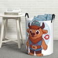 thumbnail image 6 of ZICANCN Laundry Basket Organizer, Cartoon Bison Axe Collapsible Hamper for Bathroom Bedroom Laundry Room, Small Size, 6 of 7