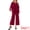 Burgundy, variant on DARING DIVA Women's Dressy Pantsuits Wedding 2 Piece Sets Formal Chiffon Top M Black
