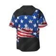 thumbnail image 5 of Salouo Shark With USA Flag Pattern Cuban Collar Shirts for Men Button-Down Shirt Men's Short Sleeve Shirts Hawaiian Shirts Casual Shirts -XX-Large, 5 of 6