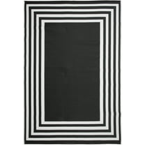 Mainstays 7'x10' Black and White Border Outdoor Plastic Rug