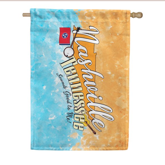 Nashville Tennessee House Flag 28 x 40 inches Double Sided Outdoor Yard Decorative Tennessee State Flag, Nashville Hometown House Flag, Nashville City Gift, Made in the USA