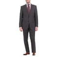 thumbnail image 2 of Mens Napoli Slim Fit Solid Gray Half Canvassed Super 150s Italian Wool Suit, 2 of 6