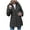 Black, variant on Women's Mid-Length Hooded Puffer Jacket Double Zipper Long Sleeve Casual Outerwear with Pockets Green S