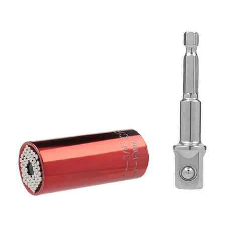 

EDFRWWS 7-19mm Socket Grip Ratchet Wrench Kits Equipment for Repair (Red 2 pcs)