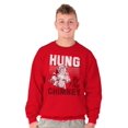 thumbnail image 4 of Xmas Hung By The Chimney Santa Claus Men's Crewneck Sweatshirt Brisco Brands S, 4 of 5