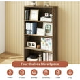 thumbnail image 6 of 4-Tier Engineered Wood Bookshelf, Space Saving Bookshelf with 3 Shelves, 9 Inch Deep Bookcase with Storage, Book Shelves for Bedroom, Living Room, Office, Dark Brown, 6 of 7