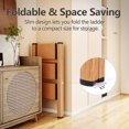 thumbnail image 2 of 3 Step Ladder Anti-Slip Foldable Step Stool Aluminum Lightweight with Wide Pedal for Home and Kitchen Space Saving - Woodgrain (330 lbs), 2 of 4