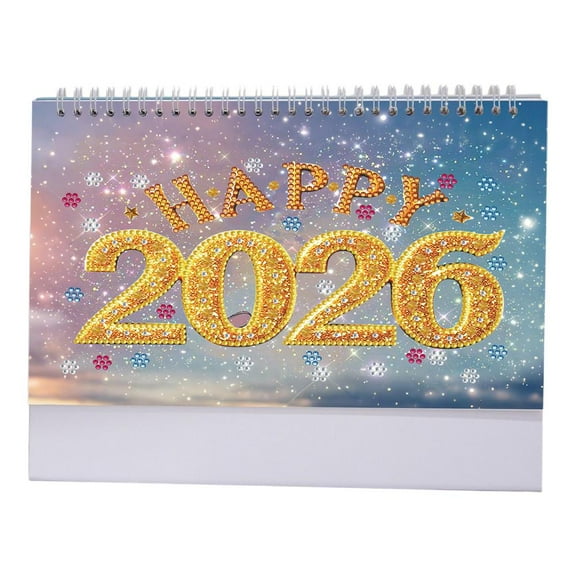 DIY Diamond Art Painting 2026 Desk Calendar Ornament, Monthly Planner from Jan 2026 to Dec, 12-Month Home Office Desk Calendar Kit for Home Office Planning Decoration