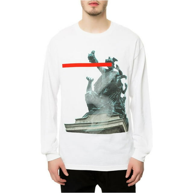 Camiseta gráfica Black Scale The Der Kopf LS para hombre, blanca, grande