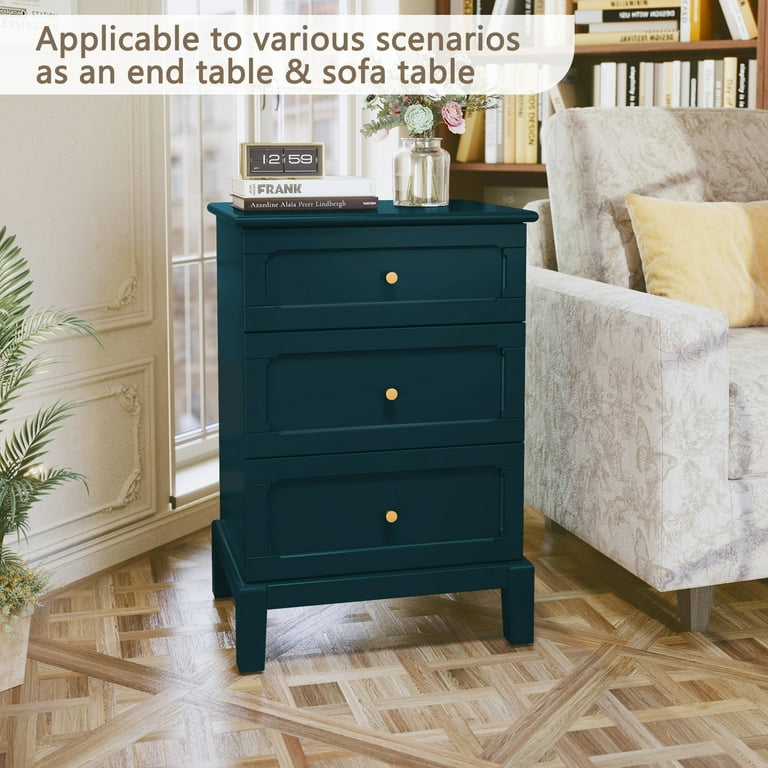 HLR Green Mid-Century 3-Drawer Dresser with Storage, Tall Large Chest of Drawers for Bedroom, Hallway - Walmart.com HLR Green Mid-Century 3-Drawer Dresser with Storage, Tall Large Chest of Drawers for Bedroom, Hallway - Walmart.com