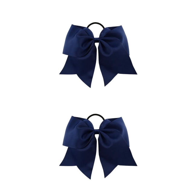 Sonducket Banda para el cabello grande Bowknot Elástico Cola de caballo Titular Elásticos Bobbles Scrunchie para mujeres Niñas Accesorios Armada 2Conjunto