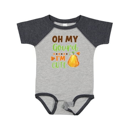 

Inktastic Thanksgiving Oh My Gourd I m Cute Gift Baby Boy or Baby Girl Bodysuit