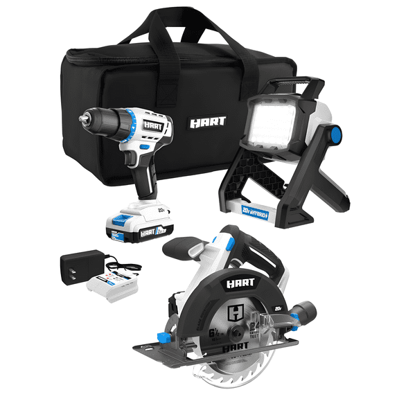 HART 20V 2-Tool Combo Kit and Hybrid Light