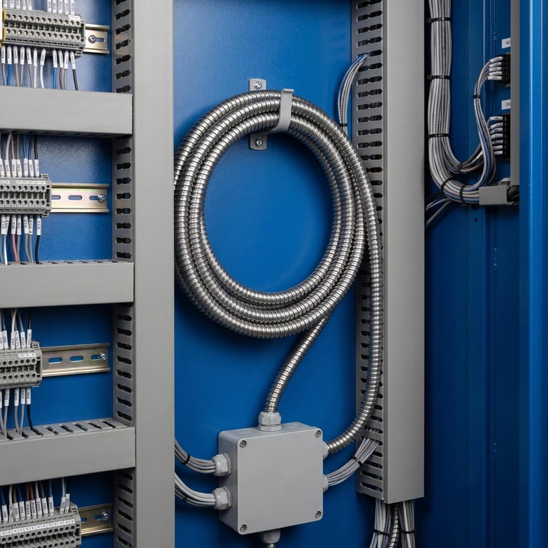 COMPUKAS Metal Cable Conduit for Wire Management, Plated Silver ...