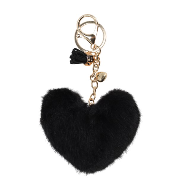 Ofertas Únicas 1 Pc Charm de Bolso de Corazón con Borlas Accesorios de Bolsa Negro