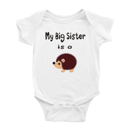 

My Big Sister Is A Hedgehog Cute Baby Clothing Bodysuits Boy Girl