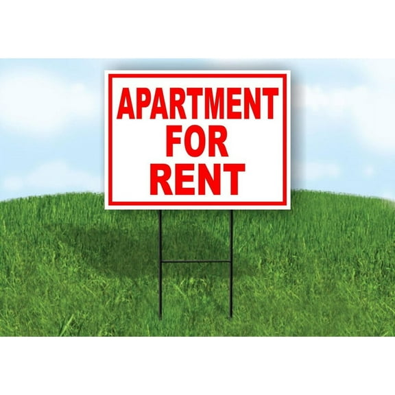 Apartment For Rent Red White Yard Sign Road Sign (Excluding Stand) SIZE: 12" x 16"