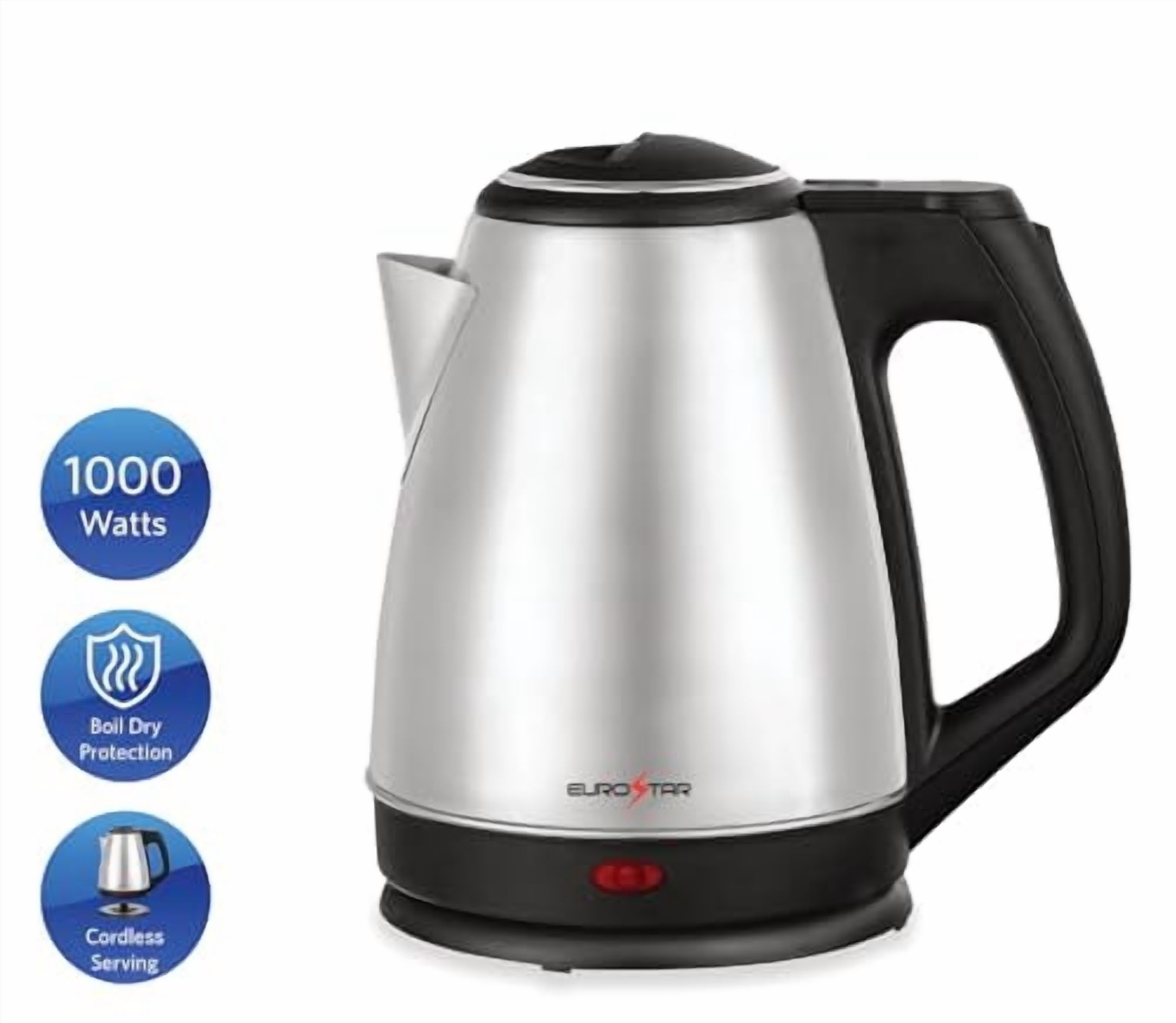 Eurostar 1.2L Stainless Steel Electric Kettle