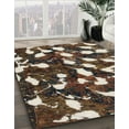 thumbnail image 3 of Ahgly Company Machine Washable Indoor Round Abstract Bakers Brown Area Rugs, 3' Round, 3 of 7