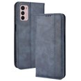 thumbnail image 1 of Compatible with Motorola Moto G42 Case Magnetic Closure Vintage Pattern PU Leather Wallet Cover with Card Slots-Blue, 1 of 5