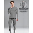 thumbnail image 5 of Mossy Oak Men's Slim Fit Moisture-Wicking Thermal Base Layer Set, Grey Melange, Size L, 2-Piece, 5 of 7
