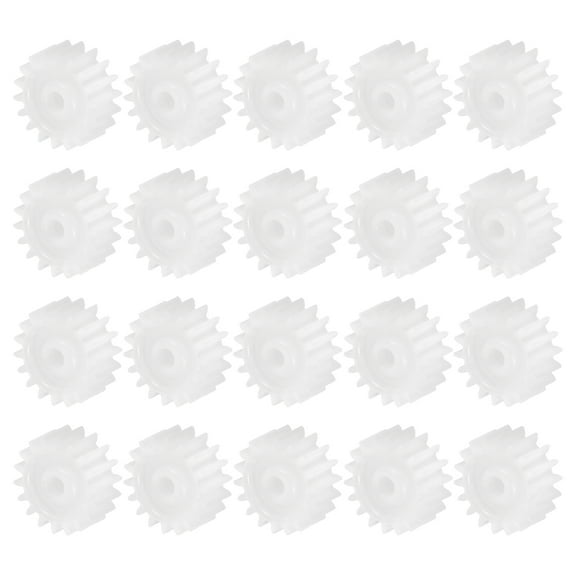 Uxcell 20 Pcs Plastic Gears 18 Teeth Plastic Motor Gear Model 182A Reduction Gear for RC Car Model DIY Robot (White, Module 0.5)