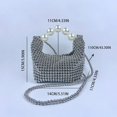 thumbnail image 5 of Xiao Hua Bolso de hombro tejido para mujer, bolso de mano y neceser, elegante bolso de playa de verano, 14 x 11 x 15 cm (plateado)., 5 of 5