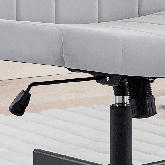 TMV Criss Cross Chair: Modern Armless Office Chair, Desk Chair, Vanity Chair, Computer Chair for Home and Office,Grey