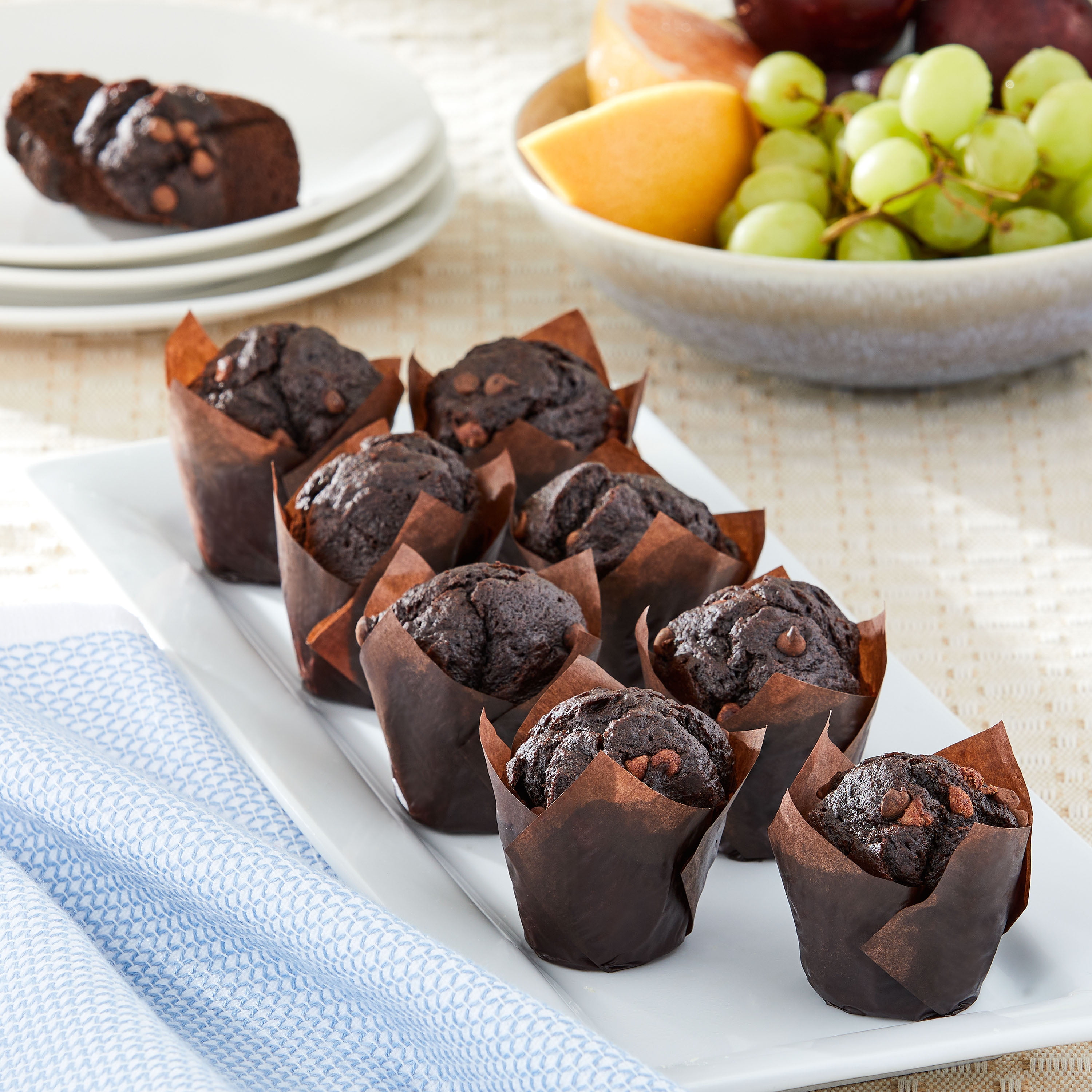 Marketside Triple Chocolate Baked Muffins, 14 oz, 9 Count (Bakery Fresh, Sweet Dessert)
