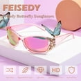 thumbnail image 5 of FEISEDY Trendy Polarized Y2K Sunglasses Wrap Around Butterfly Design Fashion Sunnies UV400 Protection B0078, 5 of 14