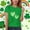Green, variant on Girls St Patricks Day Shirt Green Heart Print T-Shirt Short Sleeve Comfort Stretch Tee for Kids Ages 4-14,Size 9-10T
