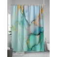 thumbnail image 5 of Shower Curtain Marble Texture Shower Curtains for Bathroom, Waterproof Polyester Shower Curtain Set with Hooks, Extra Long 72" x 78" Aqua Cyan Marble Crack, 5 of 6