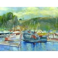 thumbnail image 2 of Wallich, Richard 14x12 White Modern Wood Framed Museum Art Print Titled - Fishing Boats On Oregon Coast 1, 2 of 4
