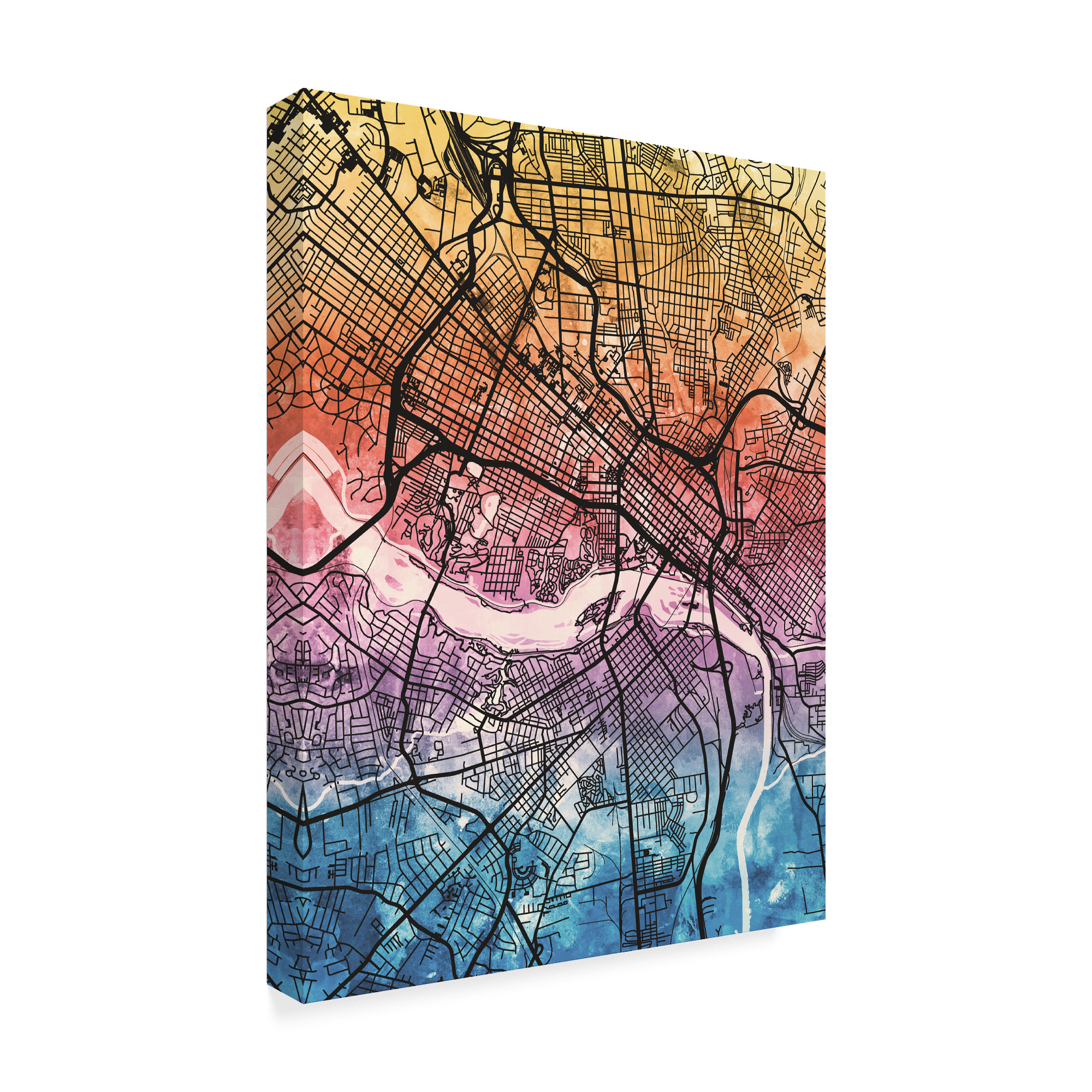 Trademark Fine Art 'Richmond Virgina City Map IV' Canvas Art by Michael Tompsett