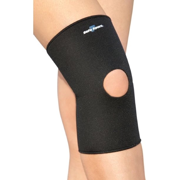 FLA Orthopedics SafeTSport Knee Sleeve, Open Patella, Black, 3XLarge