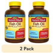 (2 pack) Nature Made Fish Oil 2400mg per Serving Softgels, Omega 3 Fish Oil Supplements, 134 Count