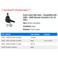 thumbnail image 2 of Front Lower Ball Joint - Compatible with 2004 - 2008 Chrysler Crossfire 3.2L V6 VIN L 2005 2006 2007, 2 of 2