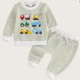 thumbnail image 2 of UAYOTSE Boys Cute Truck Print Soft Outfit Set Kids 6 12 18 24 Months 2T 3T 4T 5T 6T Fit Long Sleeve Casual Clothes 2PCS Size 12-18 Months, 2 of 4